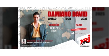 NRJ: 2 lots de 2 invitations pour le concert de Damiano David à Paris à gagner