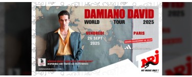 NRJ: 2 lots de 2 invitations pour le concert de Damiano David à Paris à gagner