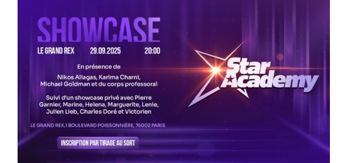 TF1: 700 lots de 2 invitations pour le showcase de la Star Academy à gagner