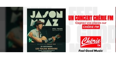 Chérie FM: 1 lot de 2 invitations pour le concert de Jason Mraz à gagner