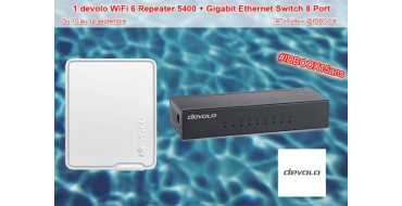IDBOOX: 1 lot comportant 1 répéteur Wifi Devolo + 1 Switch Devolo à gagner