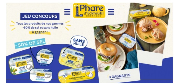 Linfodurable: 3 lots de 9 produits alimentaires Phare d'Eckmühl à gagner