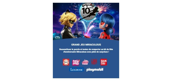 La Grande Récré: 1 kit de fête d'anniversaire Miraculous à gagner