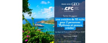GEO: 1 croisière Rythmes et Saveurs créoles au départ de Pointe-à-Pitre à gagner