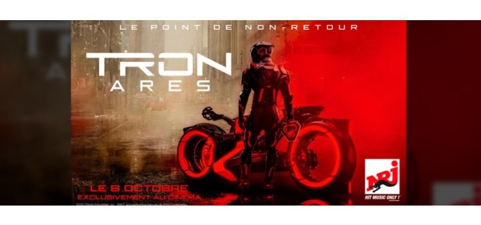 NRJ: 25 lots de 2 places de cinéma pour "Tron : Ares" à gagner