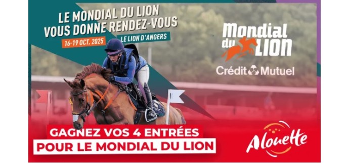 Alouette: 1 lot de 4 entrées pour le Mondial du Lion à gagner