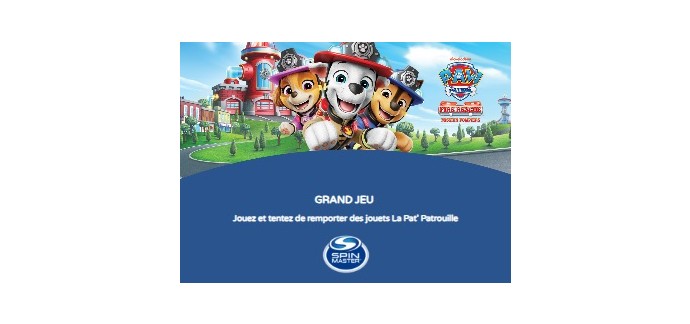 La Grande Récré: Divers jouets La Pat' Patrouille à gagner
