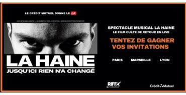 Riffx: 30 lots de 2 invitations pour le spectacle "La Haine" à Boulogne-Billancourt à gagner