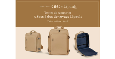 GEO: 5 sacs à dos de voyage coloris Sandstone à gagner