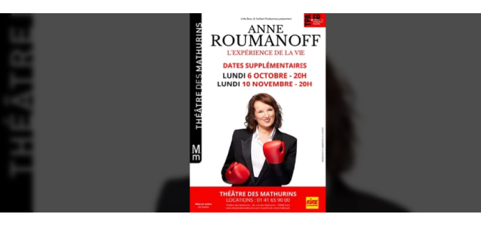 Rire et chansons: 1 lot de 2 invitations pour le spectacle d'Anne Roumanoff à gagner