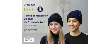 GEO: 20 lots de 2 bonnets Roc'k à gagner