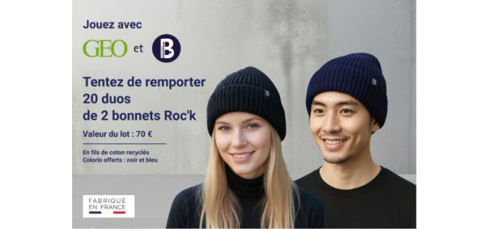 GEO: 20 lots de 2 bonnets Roc'k à gagner