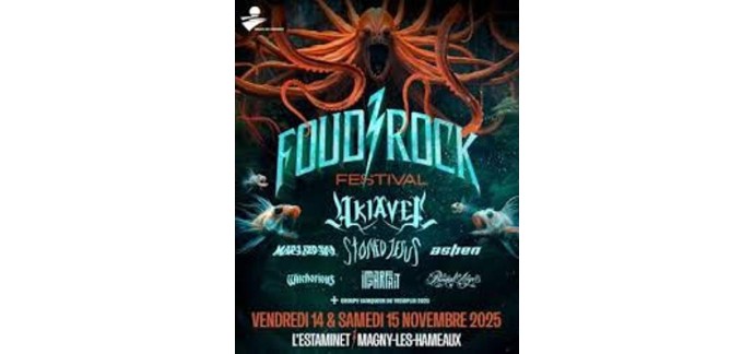 OÜI FM: 1 lot de 2 pass 2 jours pour le festival "Foud'Rock" à Magny-les-Hameaux à gagner