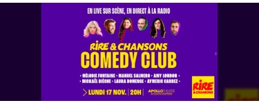 Rire et chansons: 10 lots de 2 invitations pour le spectacle "Rire & Chansons Comedy Club" à gagner