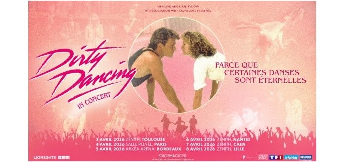 TF1: 6 lots de 2 invitations pour la tournée "Dirty Dancing in Concert" à gagner