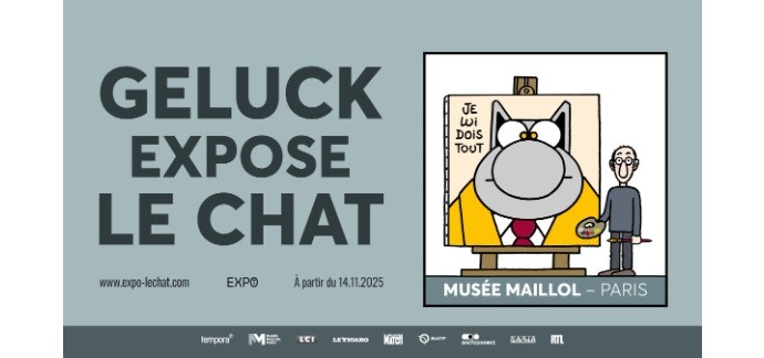 TF1: 5 lots comportant 2 entrées pour l'exposition "Geluck expose Le Chat" à Paris à gagner