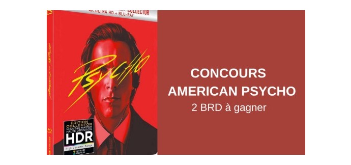Blog Baz'art: 2 Blu-Ray 4K du film "American Psycho" &agrave; gagner
