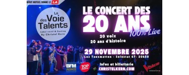 BFMTV: 2 invitations VIP pour le concert des 20 ans de La Voie des Talents à gagner