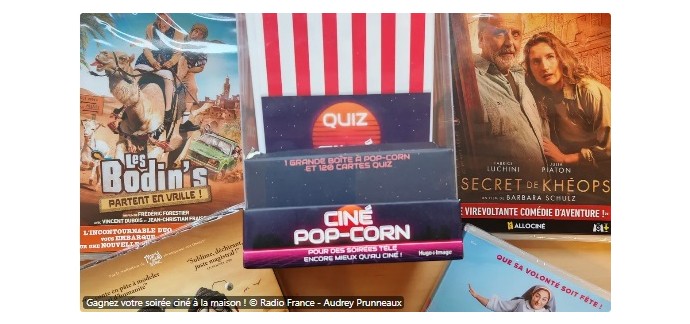 France Bleu: 1 lot comportant 4 DVD + 1 bo&icirc;te de jeu "Cin&eacute; Pop Corn" &agrave; gagner