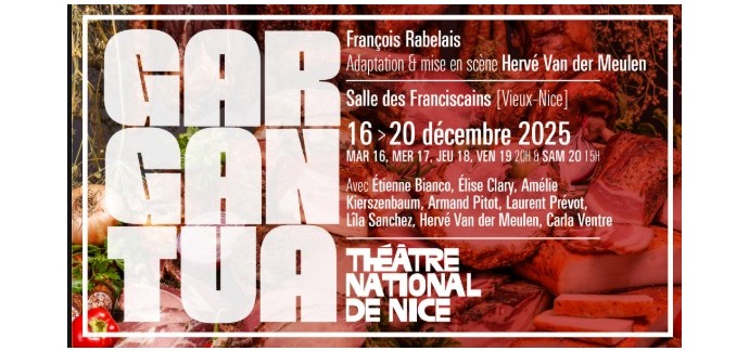 Arte: 6 lots de 2 invitations pour le spectacle "Gargantua" à gagner