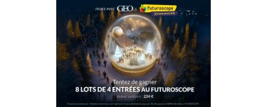 GEO: 8 lots de 4 entrées au Parc du Futuroscope à gagner