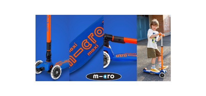 Femme Actuelle: 3 trottinettes Maxi Micro Bleu LED Micro Mobility à gagner