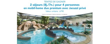 GEO: 2 séjours en mobil-home duo premium avec jacuzzi privé à gagner