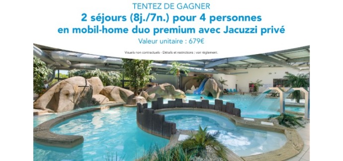 GEO: 2 séjours en mobil-home duo premium avec jacuzzi privé à gagner