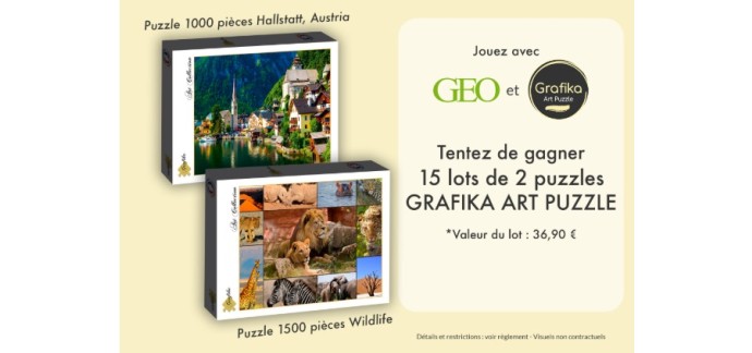 GEO: 15 lots de 2 puzzles à gagner