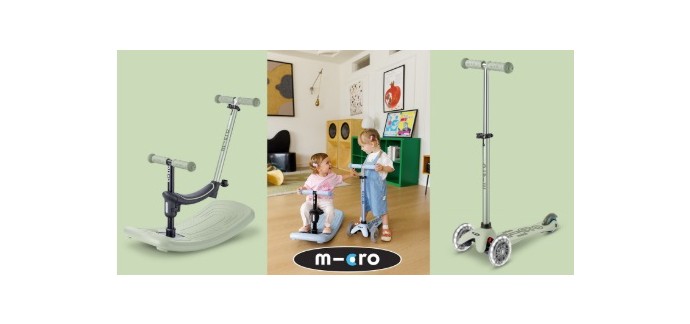Femme Actuelle: 3 trottinettes Mini Micro Deluxe Rock & Go Vert Sauge LED à gagner