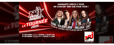 NRJ: Des invitations au concert de Marine, Julien Lieb, Helena et Lénie à gagner