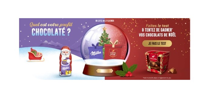 Ma vie en couleurs: 10 lots de produits alimentaires Côte d'or et Milka à gagner
