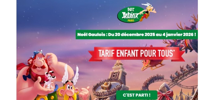 Parc Ast&eacute;rix: 8 lots de 2 billets d&rsquo;entr&eacute;e adulte au Parc Ast&eacute;rix &agrave; gagner