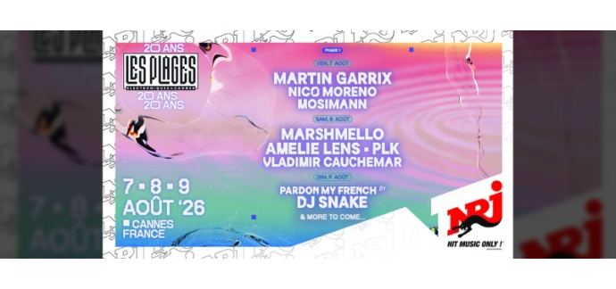 NRJ: 3 lots de 2 pass pour le festival "Plages Électroniques" à gagner