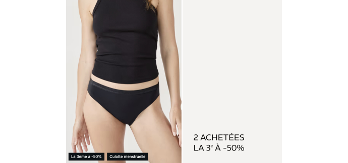 Etam: Culottes menstruelles, le 3ème article à -50%