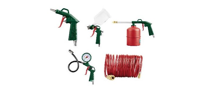 LIDL: PARKSIDE Accessoires pour compresseur PDWS A1 - 13 pi&egrave;ces, pistolet peinture 500 ml, pistolet pulv&eacute;r