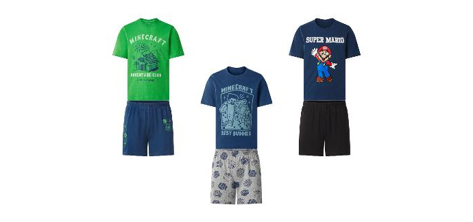 LIDL: Pyjama gar&ccedil;on Minecraft & Super Mario - 100% coton, OEKO-TEX &agrave; 9,99&euro; (au lieu de 29,99&euro;)