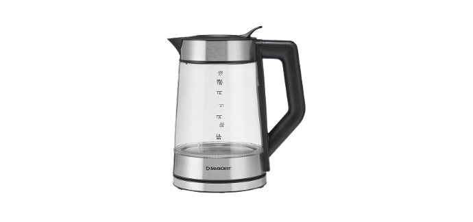 LIDL: Bouilloire num&eacute;rique en verre SILVERCREST - 1,7L, 3000W, r&eacute;glage 40-100&deg;C &agrave; 19,99&euro;