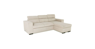 Cdiscount: Canap&eacute; d'angle convertible r&eacute;versible VICOMTE - 4 places, velours c&ocirc;tel&eacute; beige, coffre, 237 x 167 x 