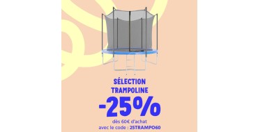 Cdiscount: 25% de r&eacute;duction sur une s&eacute;lection de trampolines d&egrave;s 60&euro; d'achat