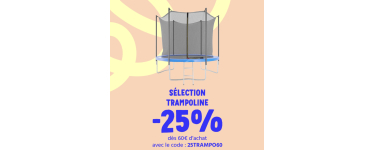 Cdiscount: 25% de r&eacute;duction sur une s&eacute;lection de trampolines d&egrave;s 60&euro; d'achat