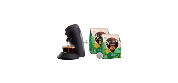 Cdiscount: Cafeti&egrave;re &agrave; dosette PHILIPS SENSEO CSA210/61 Original Plus Noir intense + 2 paquets dosettes &agrave; 64,99