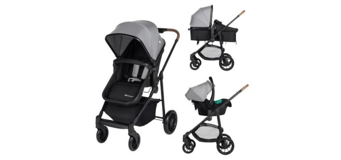 Cdiscount: Poussette BEBECONFORT HAZE 3 en 1 - nacelle, si&egrave;ge auto i-Size, 0-22kg &agrave; 169,99&euro;