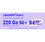Cdiscount: Forfait mobile 5G 220Go à 9,99€/mois sans engagement