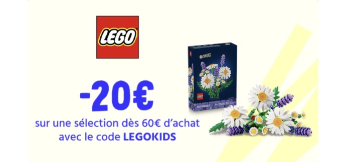 Cdiscount: 20&euro; de remise d&egrave;s 60&euro; d'achat sur une s&eacute;lection de LEGO