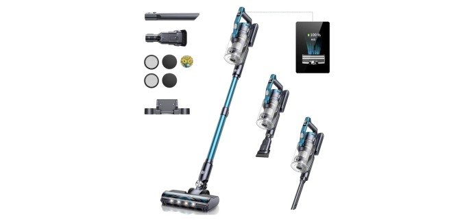 JoyBuy: Buture VC60 Aspirateur sans fil 38 KPa, 450 W &agrave; 59,99&euro; (au lieu de 129&euro;)