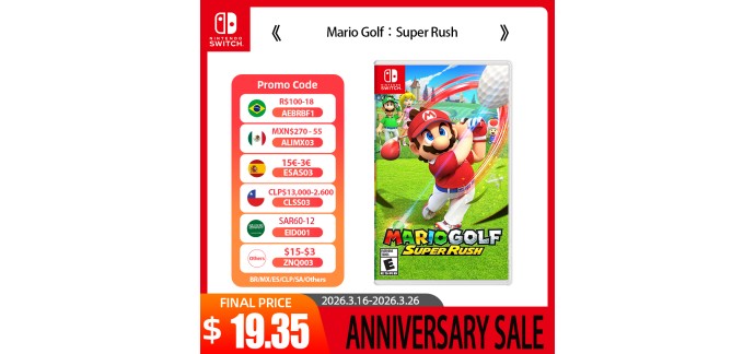 AliExpress: Mario Golf Super Rush (Switch) &agrave; 25,59&euro;