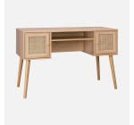 Sweeek: Bureau cannage bois 2 portes - 120x55cm à 98,99€ (au lieu de 149,99€)
