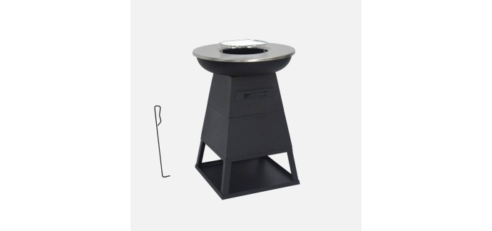 Sweeek: Brasero barbecue Ø59cm noir avec espace de rangement à 99,99€ (au lieu de 199,99€)