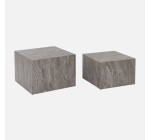 Sweeek: Tables basses effet marbre gris - lot de 2, MDF, 50x50cm et 58x58cm à 104,99€ (au lieu de 149,99€)
